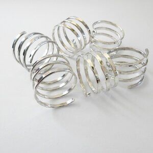 Chrome Napkin Rings Spiral Silver Band